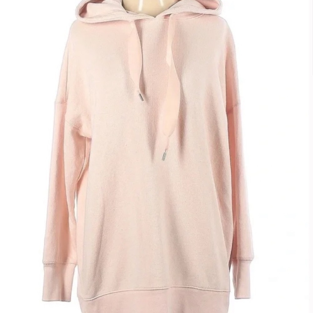 Aerie Ribbon Baby Pink Oversized Side Zip Hoodie